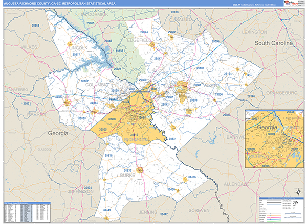 Augusta-Richmond County Metro Area Wall Map